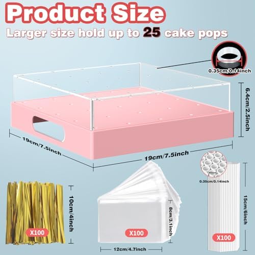 Cake Pop Stand,25 Holes Clear Cake Pops Display Holder, Cake Pop Sticks Kit, Candy Pop Holder, cake pop mold for, alternate