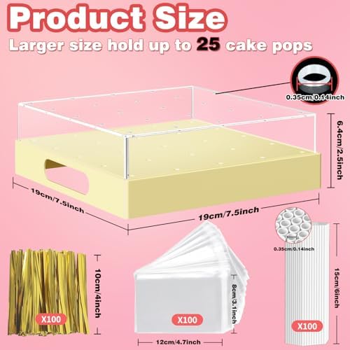 Cake Pop Stand,25 Holes Clear Cake Pops Display Holder, Cake Pop Sticks Kit, Candy Pop Holder, cake pop mold for, alternate