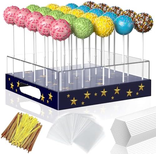 Cake Pop Stand,25 Holes Clear Cake Pops Display Holder, Cake Pop Sticks Kit, Candy Pop Holder, cake pop mold for