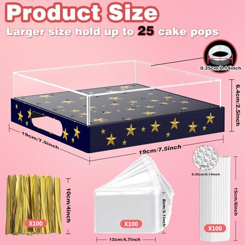 Cake Pop Stand,25 Holes Clear Cake Pops Display Holder, Cake Pop Sticks Kit, Candy Pop Holder, cake pop mold for, alternate