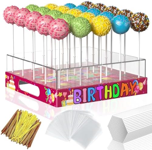 Cake Pop Stand,25 Holes Clear Cake Pops Display Holder, Cake Pop Sticks Kit, Candy Pop Holder, cake pop mold for