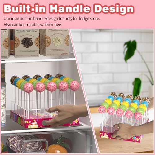 Cake Pop Stand,25 Holes Clear Cake Pops Display Holder, Cake Pop Sticks Kit, Candy Pop Holder, cake pop mold for, alternate