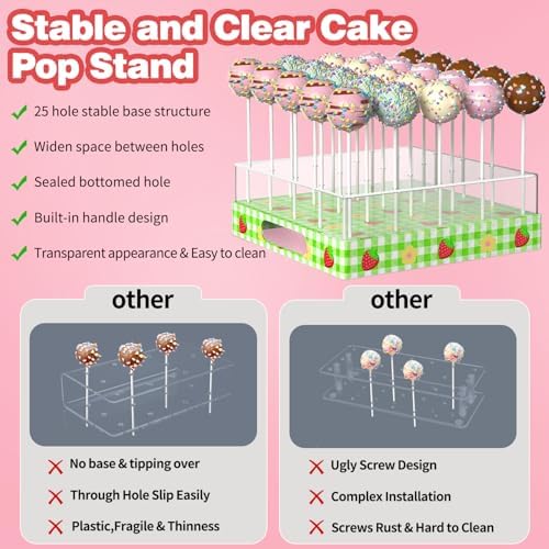 Cake Pop Stand,25 Holes Clear Cake Pops Display Holder, Cake Pop Sticks Kit, Candy Pop Holder, cake pop mold for, alternate