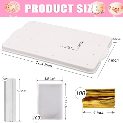 Cake Pop Stand Kit, 24 Holes Lollipop Display Holder with 100 Pcs Cake Pop Sticks, 100 Pcs Wrappers Bags, 100, alternate view