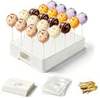 Cake Pop Stand with Sticks Kit - 20 Holes Cake Pop Display Holder in 1 Pack(White)