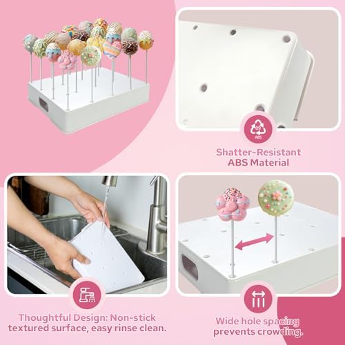 Cake Pop Stand with Sticks Kit - 20 Holes Cake Pop Display Holder in 1 Pack(White), alternate view 5