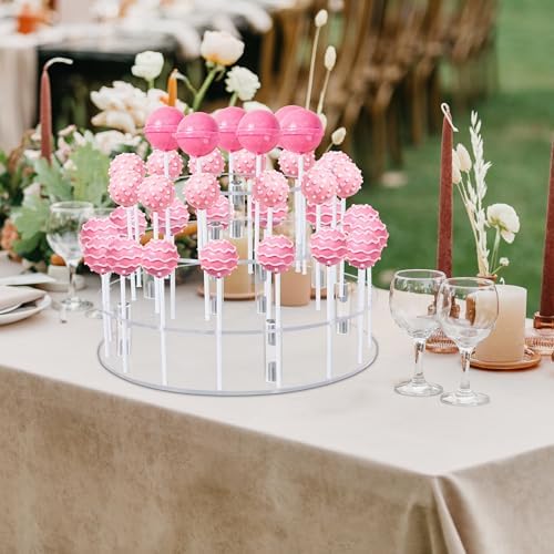 Cake Pop Stand with Wrappers, 3 Tier Acrylic Round Lollipop Stands in Clear, alternate view 4