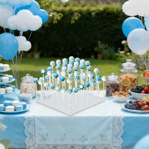 Cake Pop Stand with Wrappers, 3 Tier Acrylic Square Lollipop Stands in Clear, alternate view 2