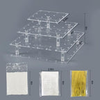 Cake Pop Stand with Wrappers, 3 Tier Acrylic Square Lollipop Stands in Clear, alternate view 3