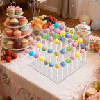 Cake Pop Stand with Wrappers, 3 Tier Acrylic Square Lollipop Stands in Clear, alternate view 6