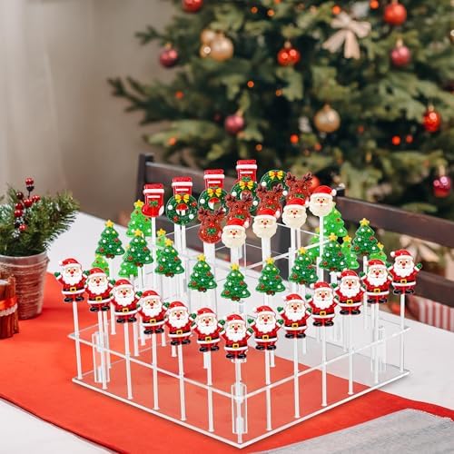 Cake Pop Stand with Wrappers, 3 Tier Acrylic Square Lollipop Stands in Clear, alternate view 7