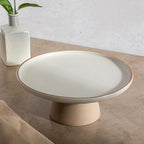 Cake Stand, 10.2" Round Pedestal, Wedding Cake Plate, Beige in Beige (Turtle Rock), alternate view 4