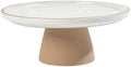 Cake Stand, 10.2" Round Pedestal, Wedding Cake Plate, White in White (Turtle Rock)