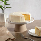 Cake Stand, 10.2" Round Pedestal, Wedding Cake Plate, White in White (Turtle Rock), alternate view 2