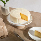 Cake Stand, 10.2" Round Pedestal, Wedding Cake Plate, White in White (Turtle Rock), alternate view 3