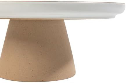 Cake Stand, 10.2" Round Pedestal, Wedding Cake Plate, White in White (Turtle Rock), alternate view 5