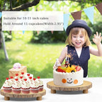 Cake Stand 11.5-13 Inches Dessert Display Stand with 3 Legs in Brown, alternate view 2