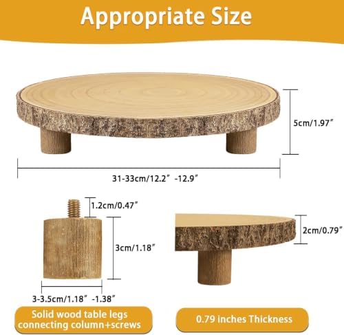 Cake Stand 11.5-13 Inches Dessert Display Stand with 3 Legs in Brown, alternate view 3