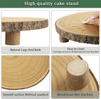 Cake Stand 11.5-13 Inches Dessert Display Stand with 3 Legs in Brown, alternate view 4