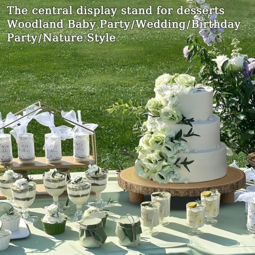 Cake Stand 11.5-13 Inches Dessert Display Stand with 3 Legs in Brown, alternate view 5