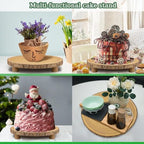 Cake Stand 11.5-13 Inches Dessert Display Stand with 3 Legs in Brown, alternate view 7