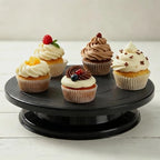 Cake Stand 11 Inch Rotating Cake Turntable, Black in Black, alternate view 2
