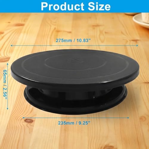 Cake Stand 11 Inch Rotating Cake Turntable, Black in Black, alternate view 3