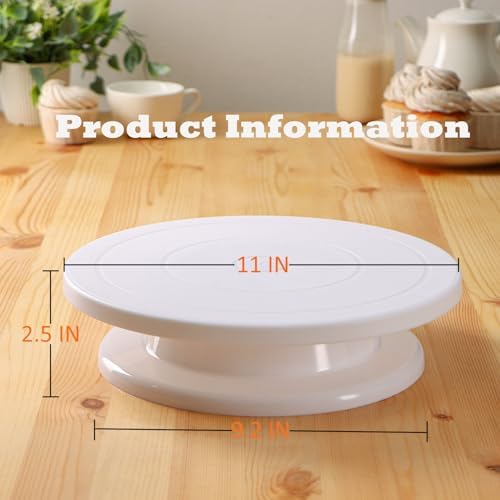 Cake Stand, 11 Inch Rotating Cake Turntable, Turns Smoothly Revolving Baking Supplies Cake Turntable for Baking, alternate