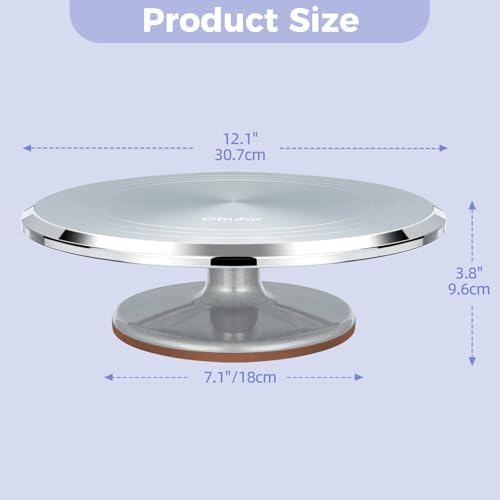 Cake Stand, Aluminium 12''Cake Turntable Decorating Bakery Supplies - BPA-Free Frosting Spinner Rotating, alternate view 3