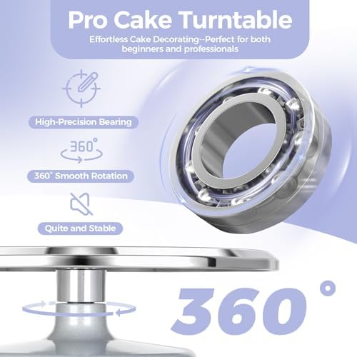 Cake Stand, Aluminium 12''Cake Turntable Decorating Bakery Supplies - BPA-Free Frosting Spinner Rotating, alternate view 4