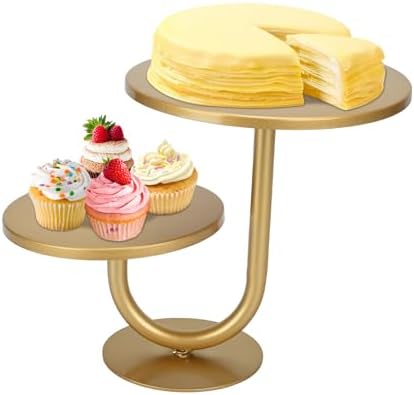 Cake Stand, Birthday,2-Tier Cupcake Stand, for Party Dessert Display in Silver