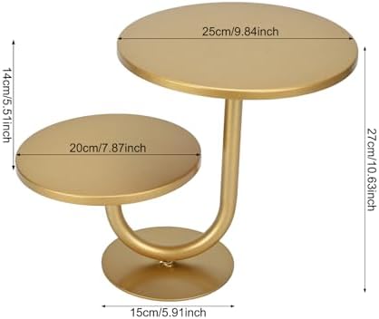 Cake Stand, Birthday,2-Tier Cupcake Stand, for Party Dessert Display in Silver, alternate view 3
