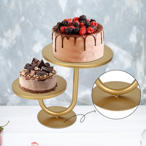 Cake Stand, Birthday,2-Tier Cupcake Stand, for Party Dessert Display in Silver, alternate view 4