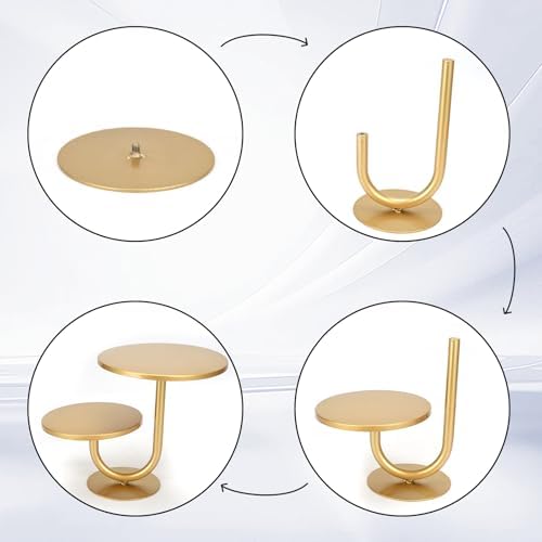Cake Stand, Birthday,2-Tier Cupcake Stand, for Party Dessert Display in Silver, alternate view 5