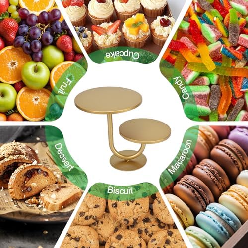 Cake Stand, Birthday,2-Tier Cupcake Stand, for Party Dessert Display in Silver, alternate view 6