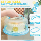 Cake Stand, Cake Carrier With Lid and Handle BPA-Free Cake Holder for 10 inch Cake with 2 Handles Cupcake, alternate view 2