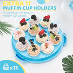 Cake Stand, Cake Carrier With Lid and Handle BPA-Free Cake Holder for 10 inch Cake with 2 Handles Cupcake, alternate view 3