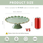 Cake Stand Ceramic, Small Cake Pedestal Stand for 8 Inch Cake, Teal in 10 inch in Teal, alternate view 3