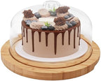 Cake Stand & Charcuterie Board with Lid - Large Serving Acrylic Platter for Party Dessert Table Display
