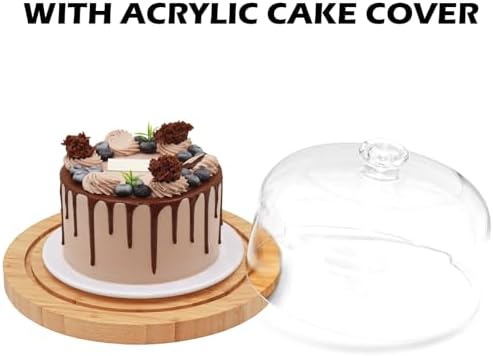 Cake Stand & Charcuterie Board with Lid - Large Serving Acrylic Platter for Party Dessert Table Display, alternate view 4