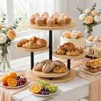 Cake Stand for 50 Cupcakes 360°Rotating Wooden Cupcake Display Stand Round Cookie Stands 4 Tiered Tray Stand for, alternate