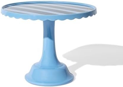 Cake Stand for Desserts & Entertaining - Light/Dark Blue Stripe, 10.5" in Light Blue/Dark Blue Stripe, alternate view 3