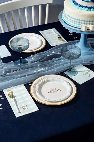 Cake Stand for Desserts & Entertaining - Light/Dark Blue Stripe, 10.5" in Light Blue/Dark Blue Stripe, alternate view 5