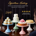 Cake Stand for Desserts & Entertaining - Light/Dark Blue Stripe, 10.5" in Light Blue/Dark Blue Stripe, alternate view 7