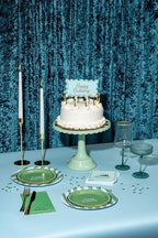 Cake Stand for Desserts & Entertaining - Light/Dark Green Stripe, 10.5" in Light Green/Dark Green Stripe, alternate view 2