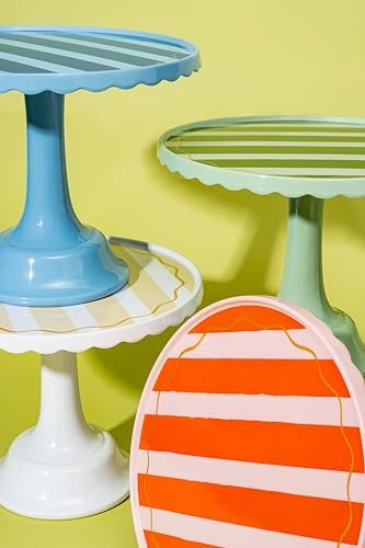 Cake Stand for Desserts & Entertaining - Light/Dark Green Stripe, 10.5" in Light Green/Dark Green Stripe, alternate view 6