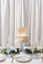 Cake Stand for Desserts & Entertaining- White/Tan Stripe, 10.5" in White/Tan Stripe, alternate view 2