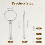 Cake Stand Hardware Kit 2 Tier Cupcake Stand Fittings, Silver in Silver, alternate view 2