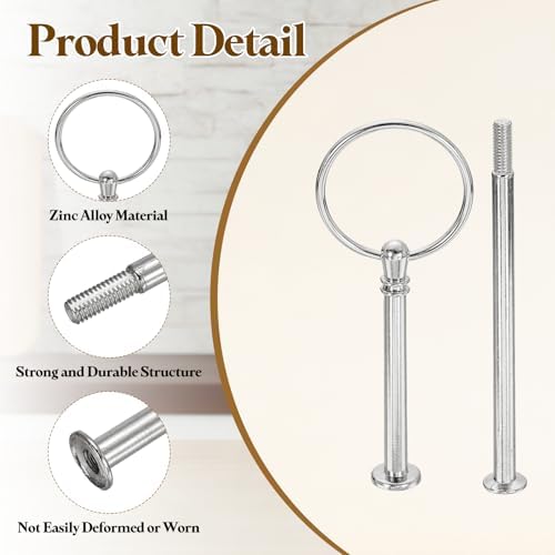 Cake Stand Hardware Kit 2 Tier Cupcake Stand Fittings, Silver in Silver, alternate view 3