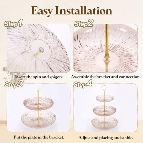 Cake Stand Hardware Kit 2 Tier Cupcake Stand Fittings, Silver in Silver, alternate view 4